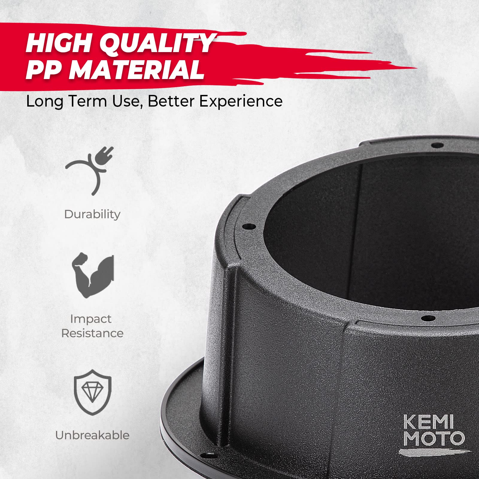 KEMIMOTO 6.5 Angled Speaker Pod - Universal Black Enclosure for UTV, RV, Car, Boat, Trailer - 1PC, 9.56 Surface Mount